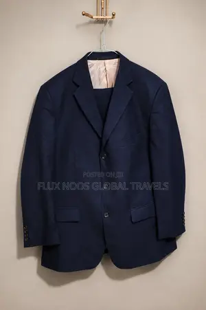 Men's Navy Blue Suit – Size 40 (M), Trouser Waist 42.5"