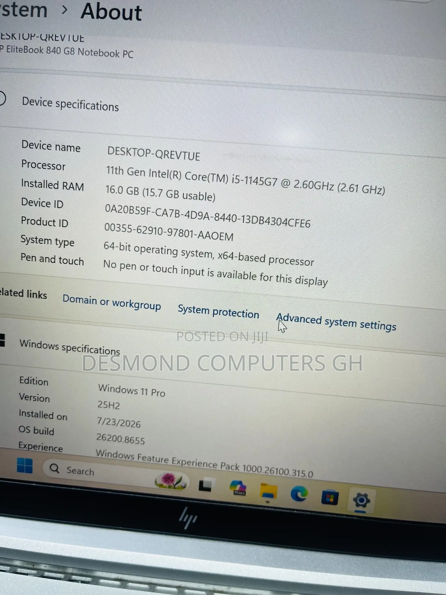 Laptop HP EliteBook 840 G8 16GB Intel Core i5 SSD 256GB
