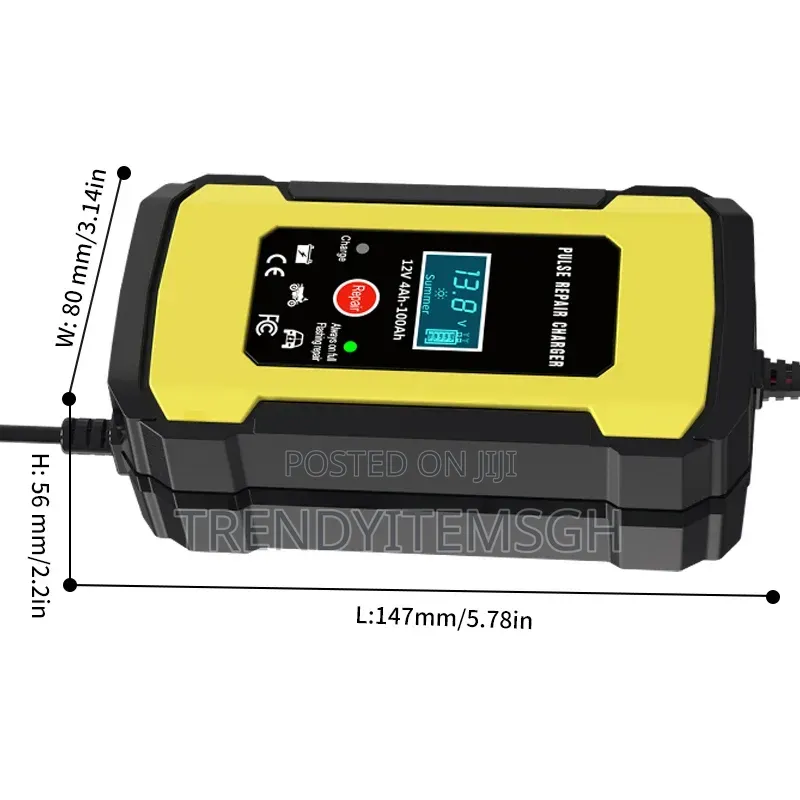 12V Smart Pulse Repair Car Battery Charger With LCD Display