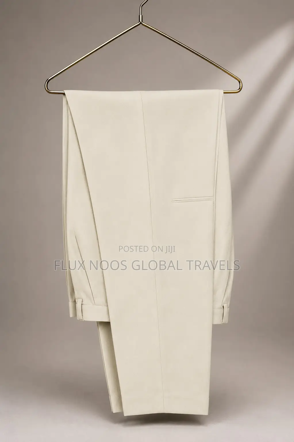 Men's Premium Cream/Beige 2-Piece Suit – Size 44 (Large)
