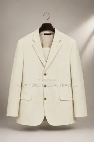 Men's Premium Cream/Beige 2-Piece Suit – Size 44 (Large)
