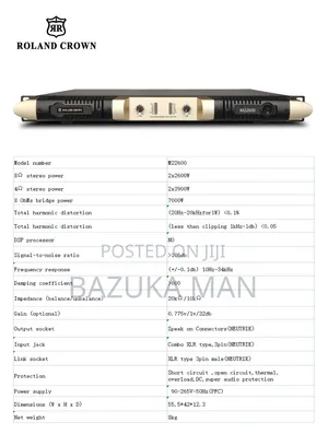 Roland Crown Class D Amplifier R22600