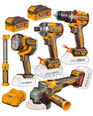 5 PCs Cordless Combo Tools Kit With 47PC Accessories Set - COSLI250692