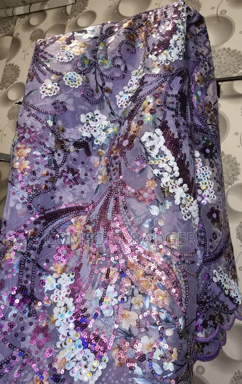Lightweight Sequin Net Lace With Multi Tonal Sequin Designs