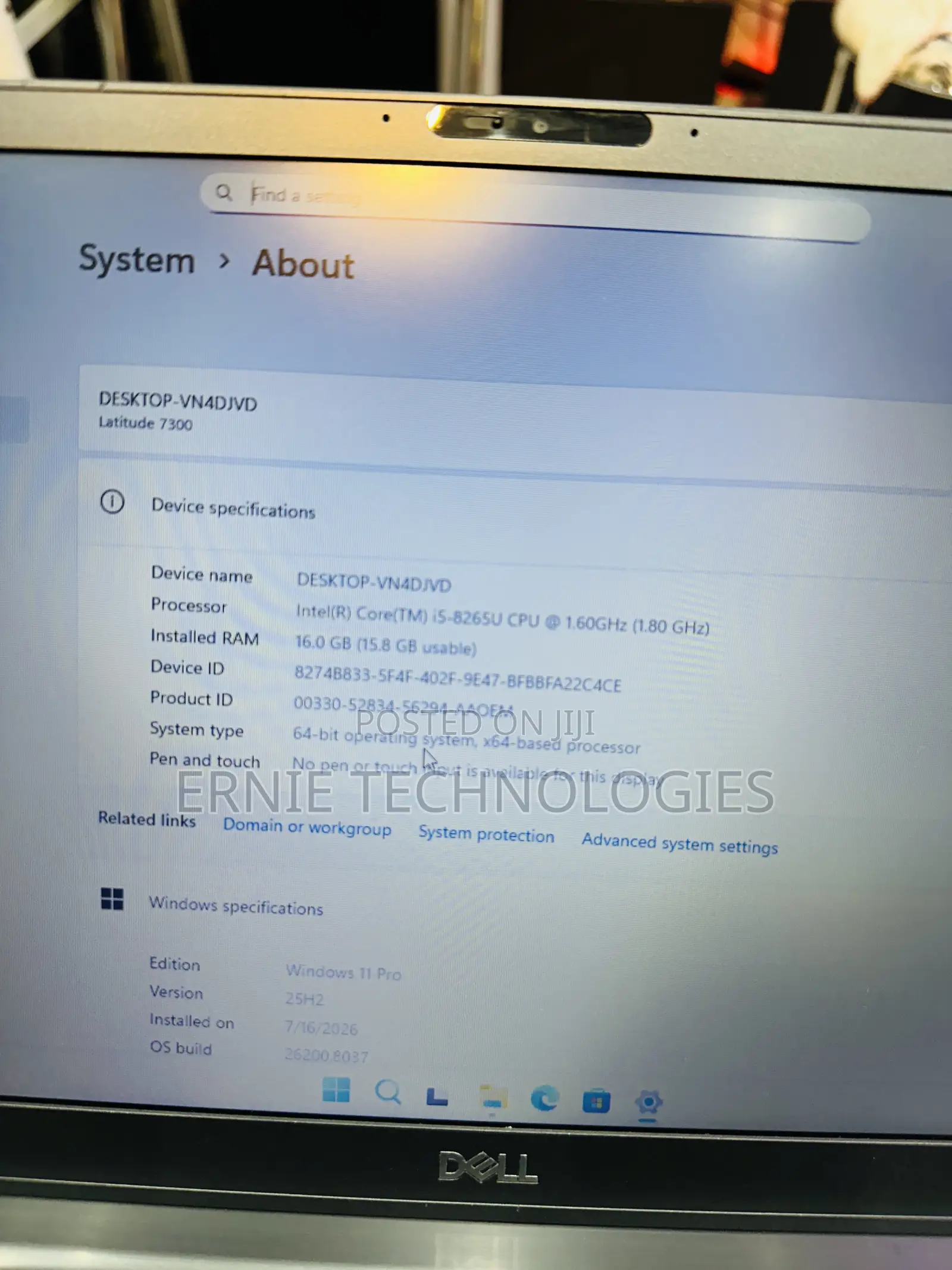 Laptop Dell Latitude 7300 16GB Intel Core i5 SSD 256GB