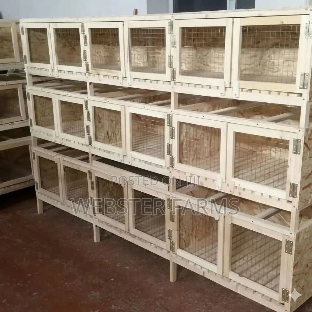 Modern Wooden Rabbit and Grass Cutter Cages