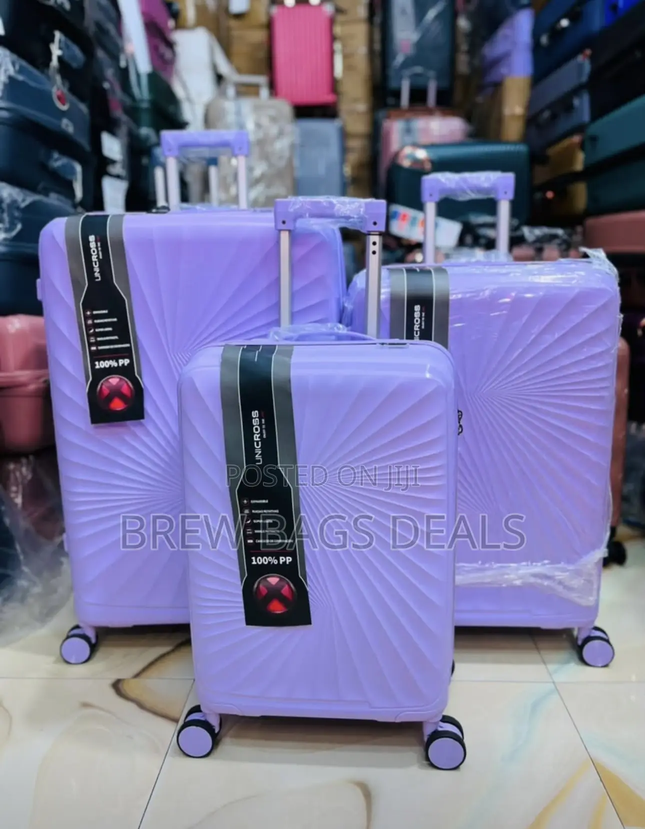 Premium Quality Unicross 3set Double Zip Expansion Traveling Bag.