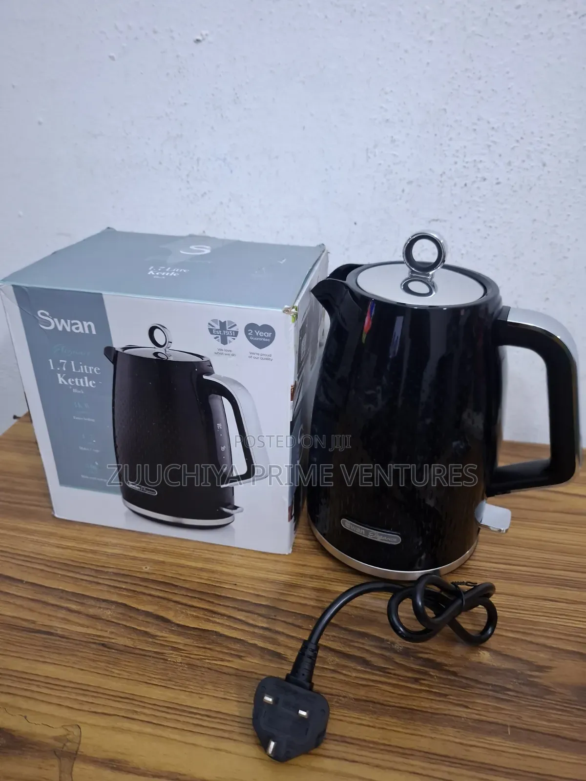 Swan Elegance Kettle (Plastic Black) From Uk 