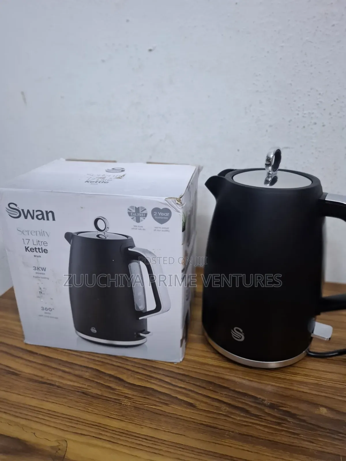 Swan Elegance Kettle (Plastic Black) From Uk 