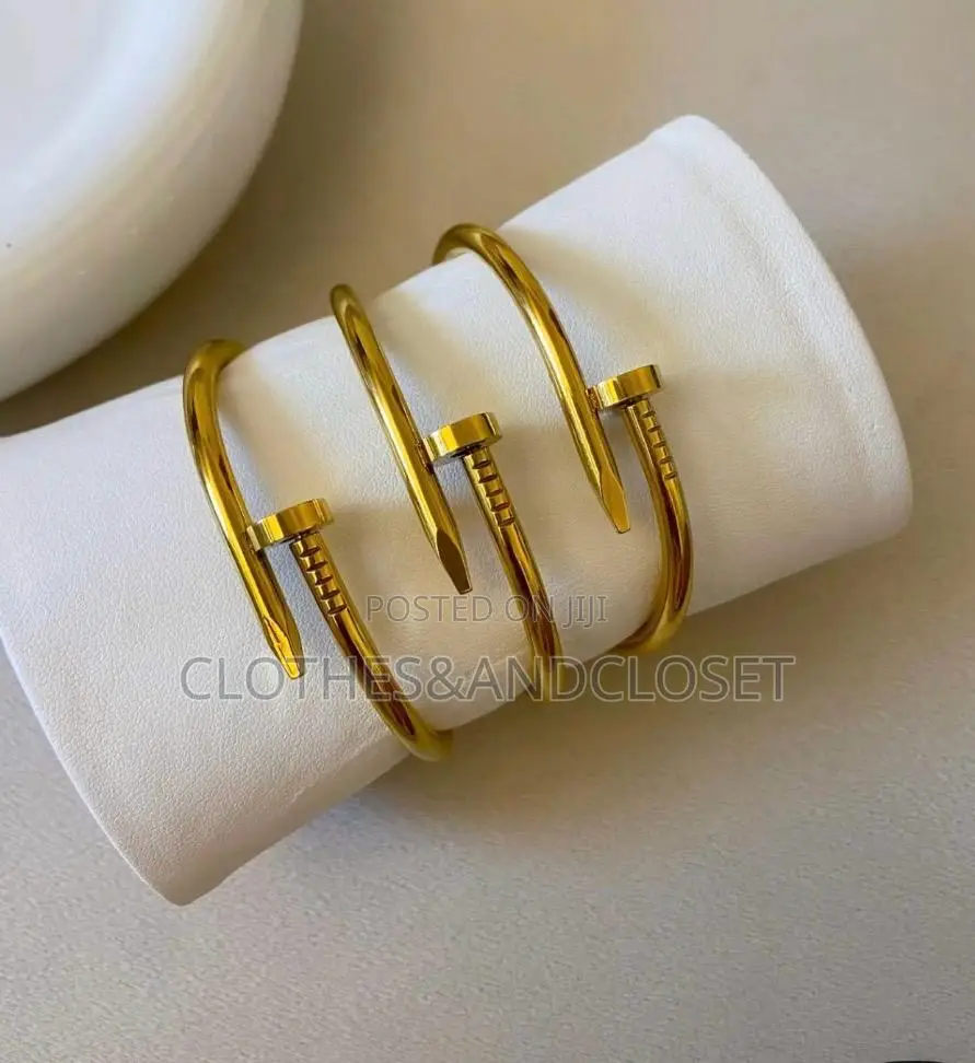 Trendy Gold Cartier Juste Un Clou Inspired Bangle Set