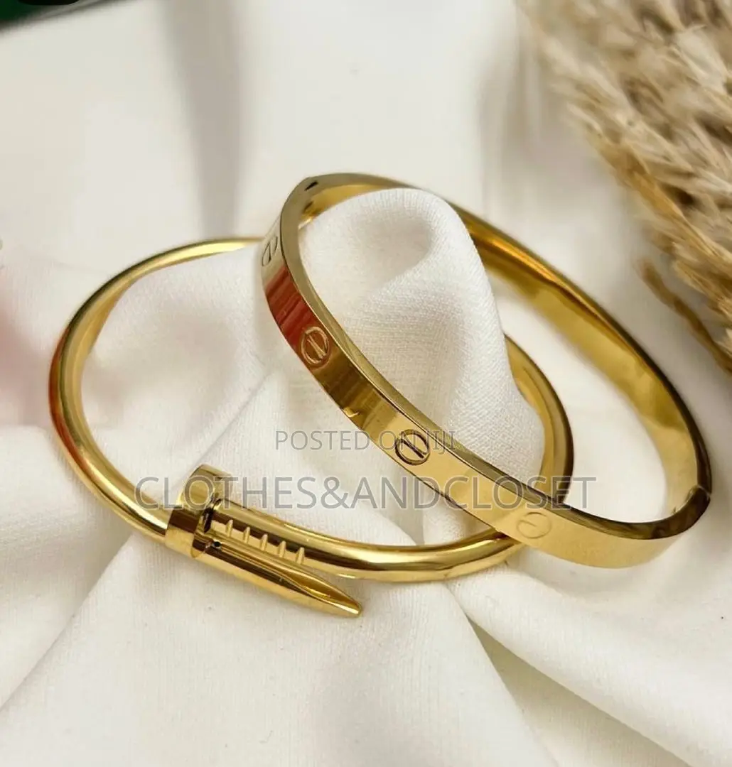 Trendy Gold Cartier Juste Un Clou Inspired Bangle Set