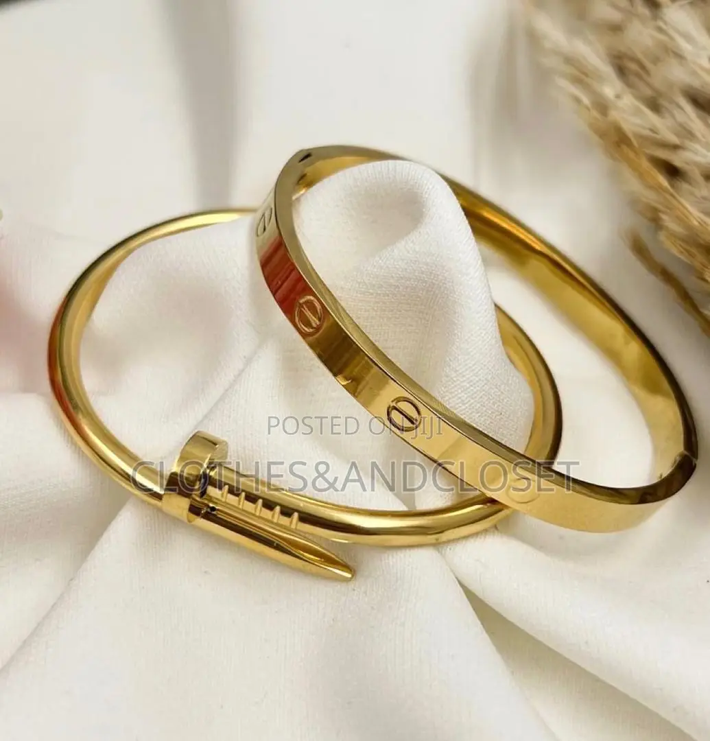 Trendy Gold Cartier Juste Un Clou Inspired Bangle Set