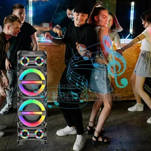 Heavy Bass Bluetooth Speaker With 2 Wireless Microphones