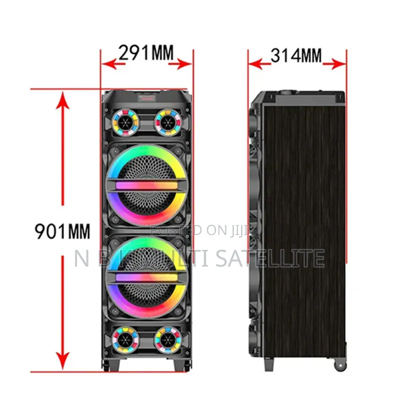 Heavy Bass Bluetooth Speaker With 2 Wireless Microphones