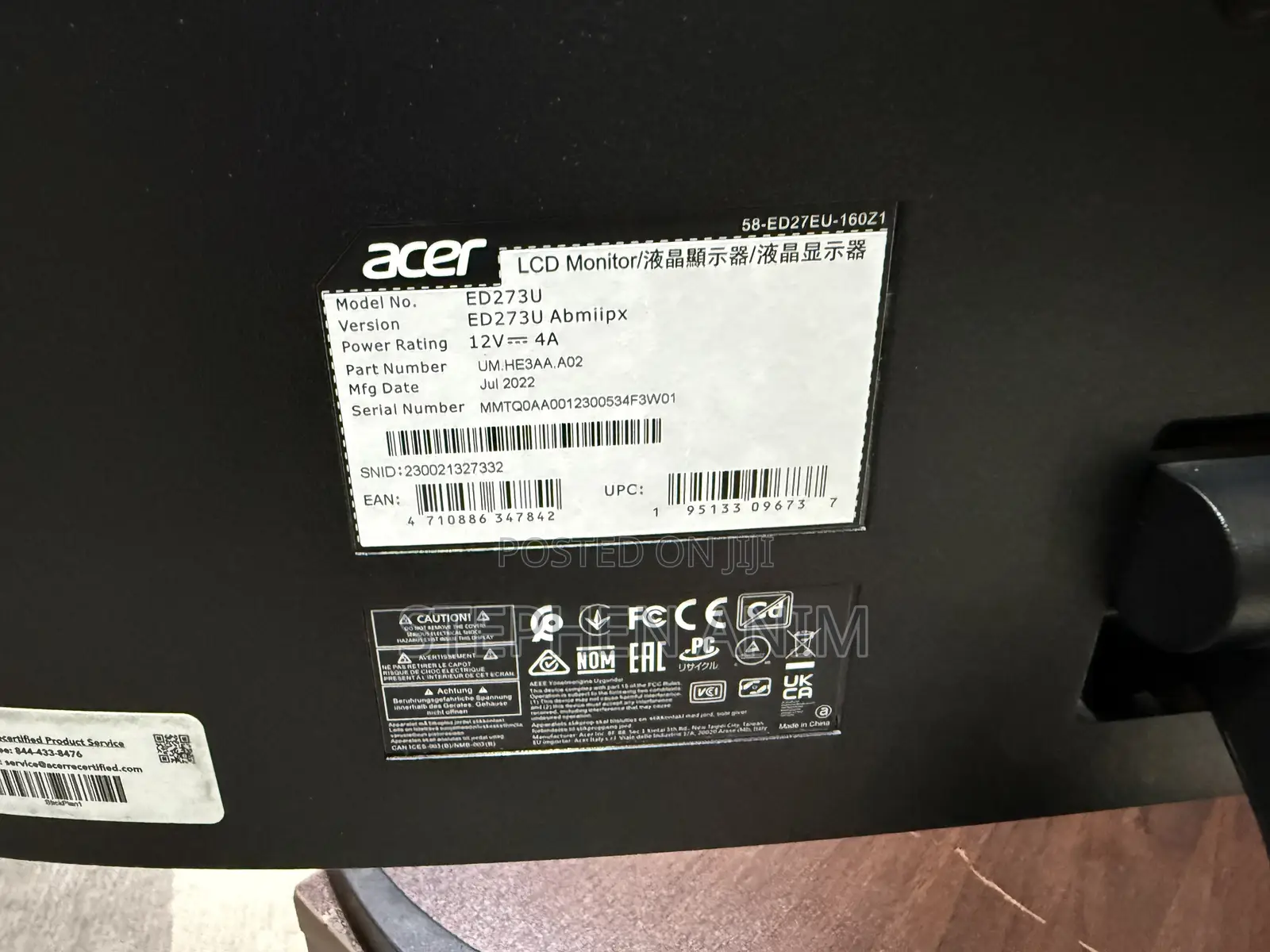 Accer 27” Curved Monitor