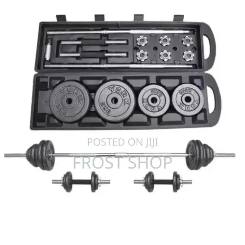 50kg Adjustable Lacquer Coated Barbell Dumbbells Set Weight With Sto