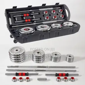 50kg Adjustable Lacquer Coated Barbell Dumbbells Set Weight With Sto