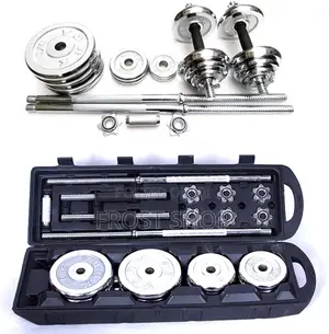 50kg Adjustable Lacquer Coated Barbell Dumbbells Set Weight With Sto