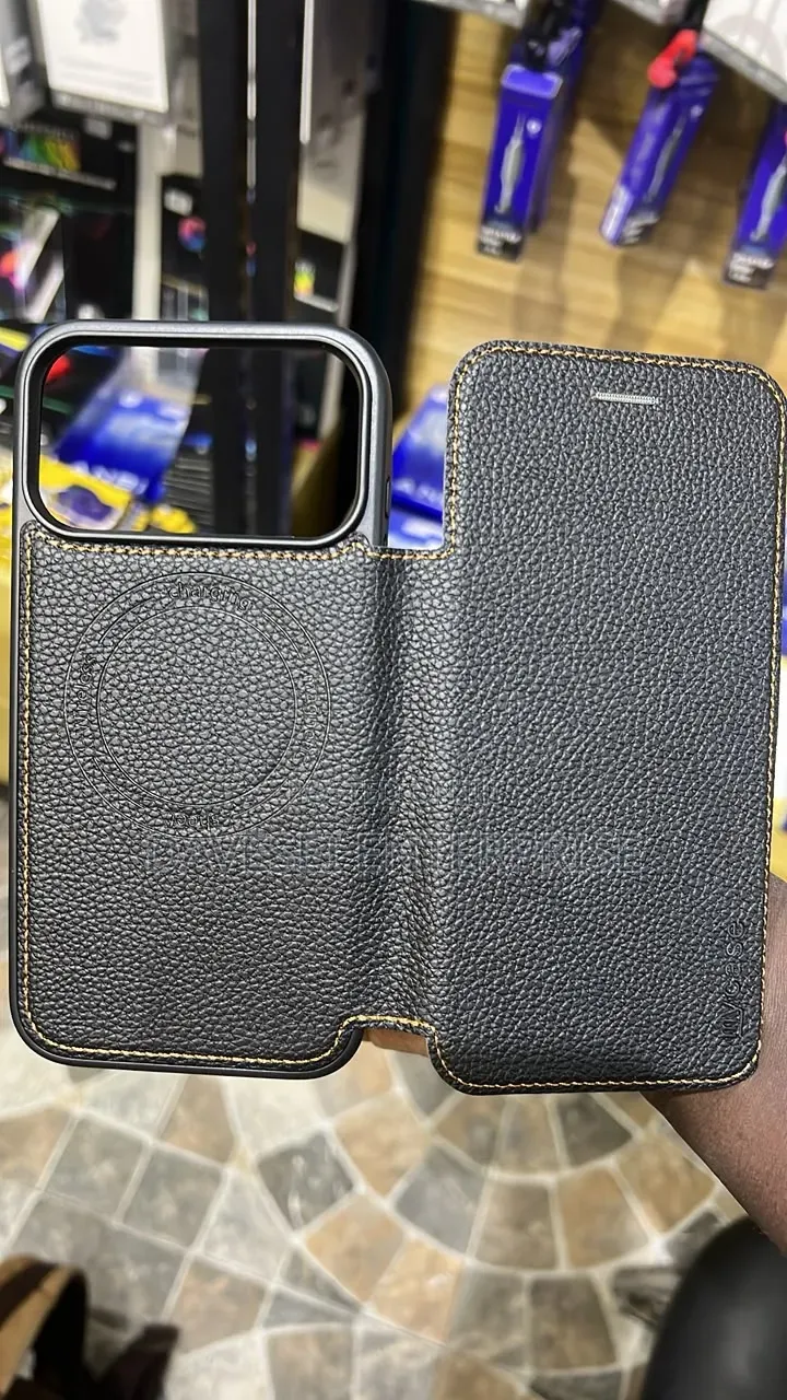 iPhone 17 Pro Max Leather Flip Cover Case