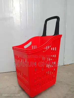 Shopping Trolley Basket – Durable Supermarket Retail Cart 55 L