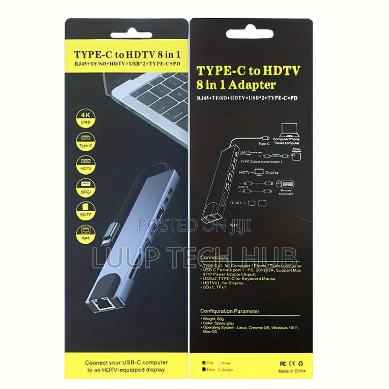 8 in 1 USB Hub With Hdmi