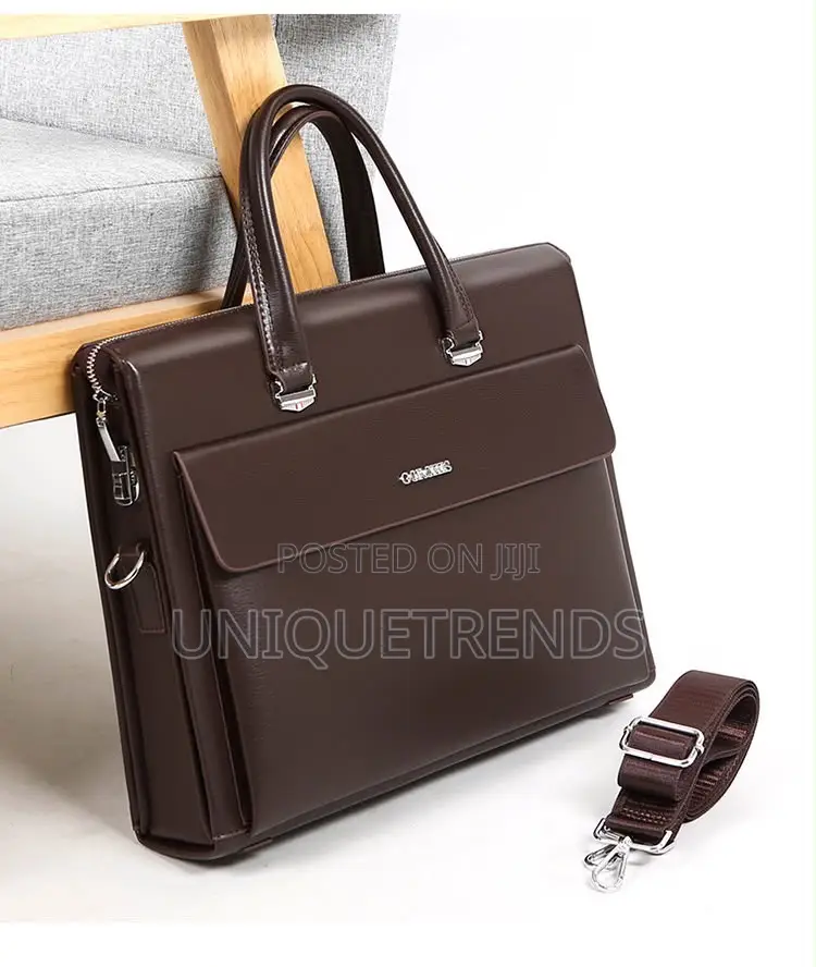 Premium Leather Briefcase/ Laptop Bag (Brown)