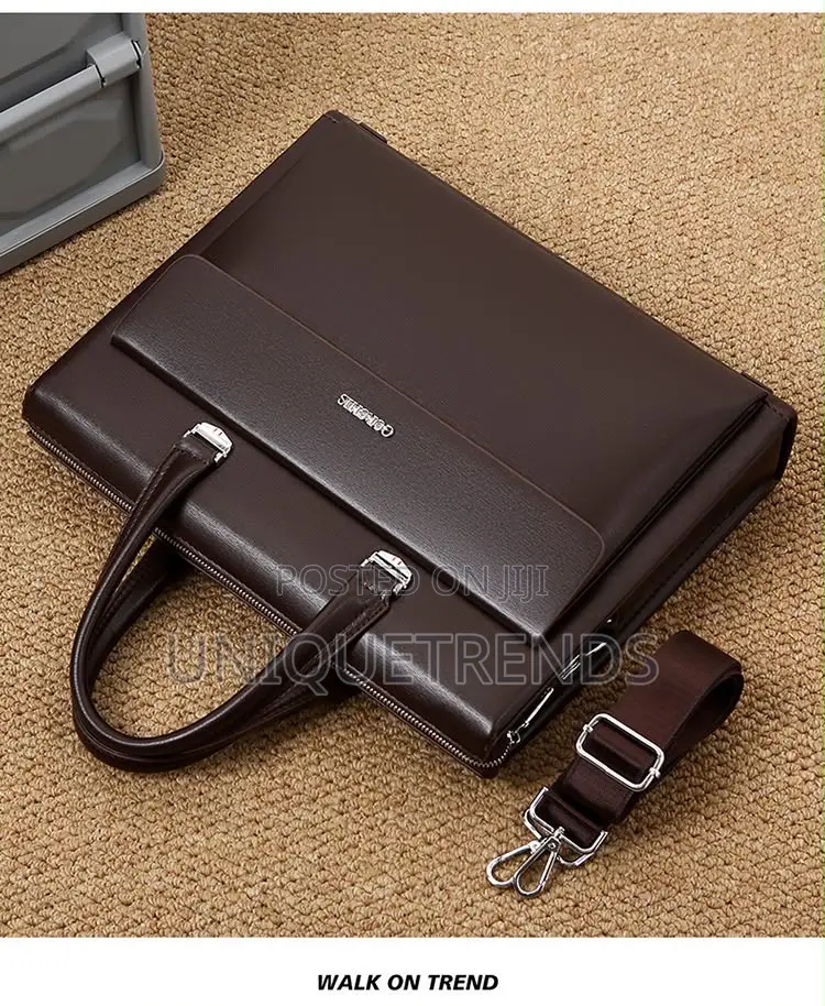 Premium Leather Briefcase/ Laptop Bag (Brown)