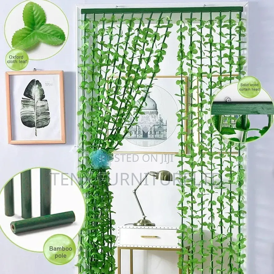 Green Leaf Door Beads Curtain (Artificial Grass)