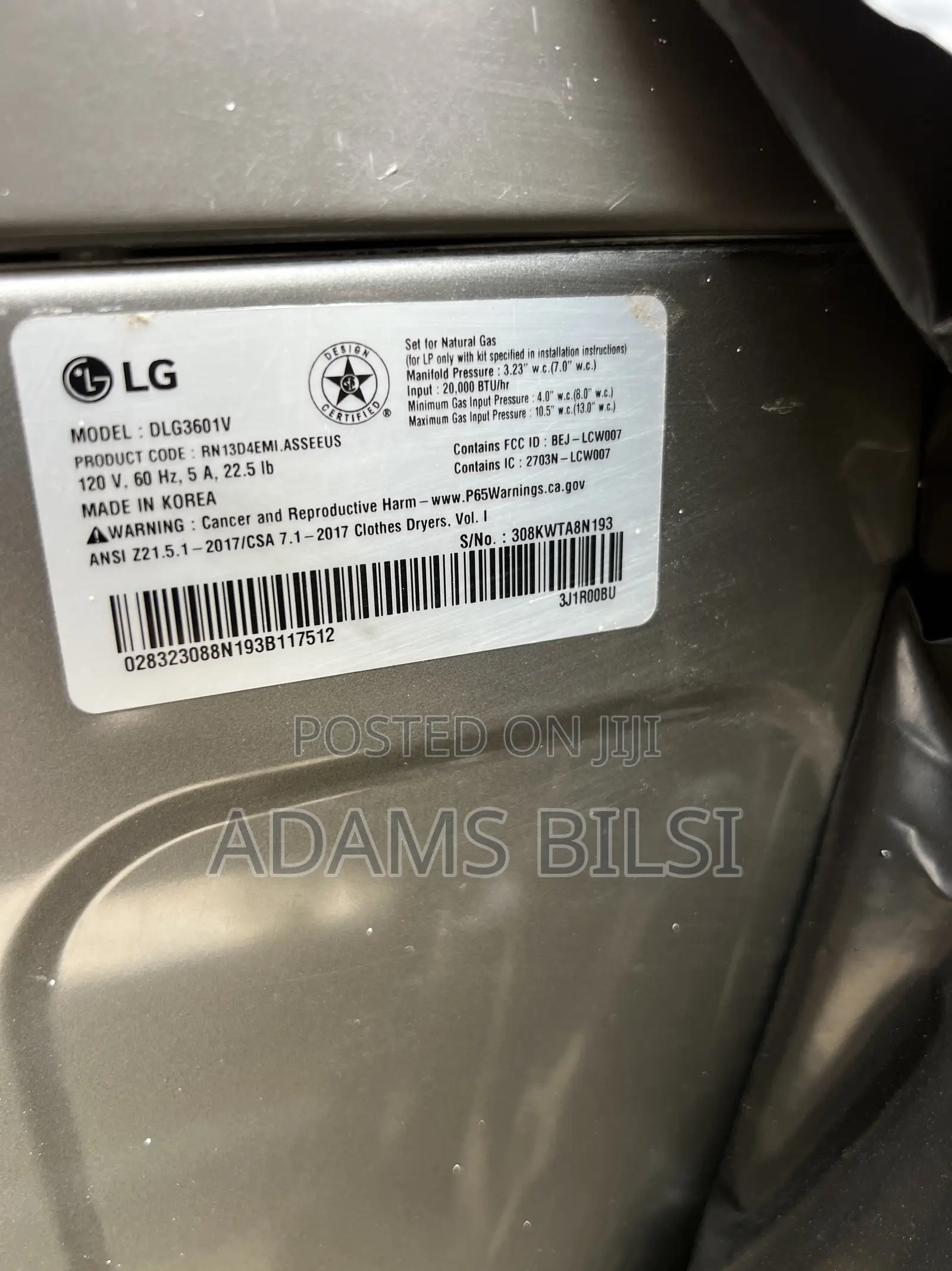 LG Washing Machine and Separate Dryer