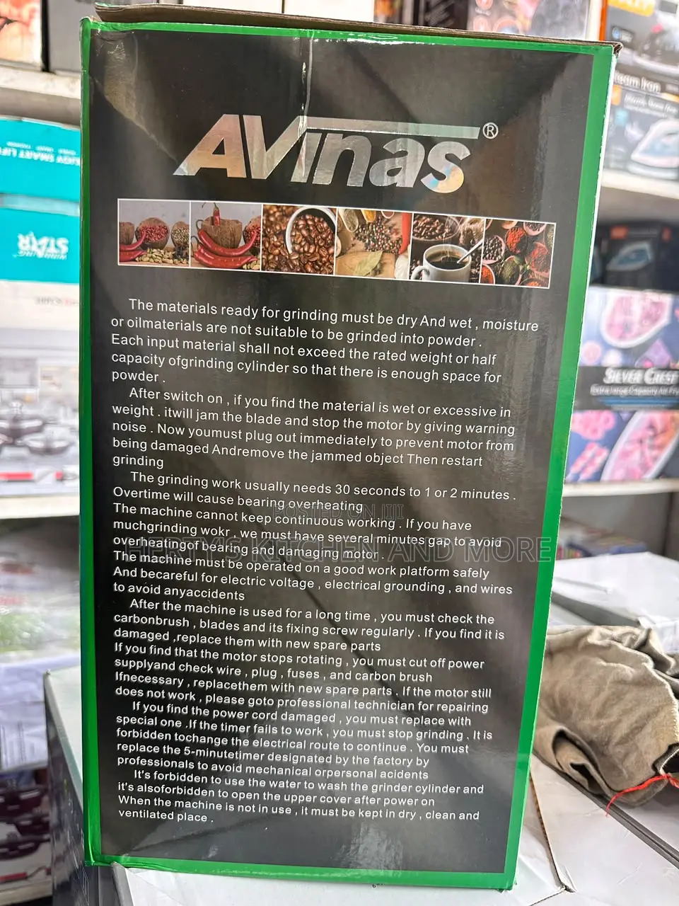 Avinas Powerful and Efficient Electric 1000g Dry Spice/Grain Grinder