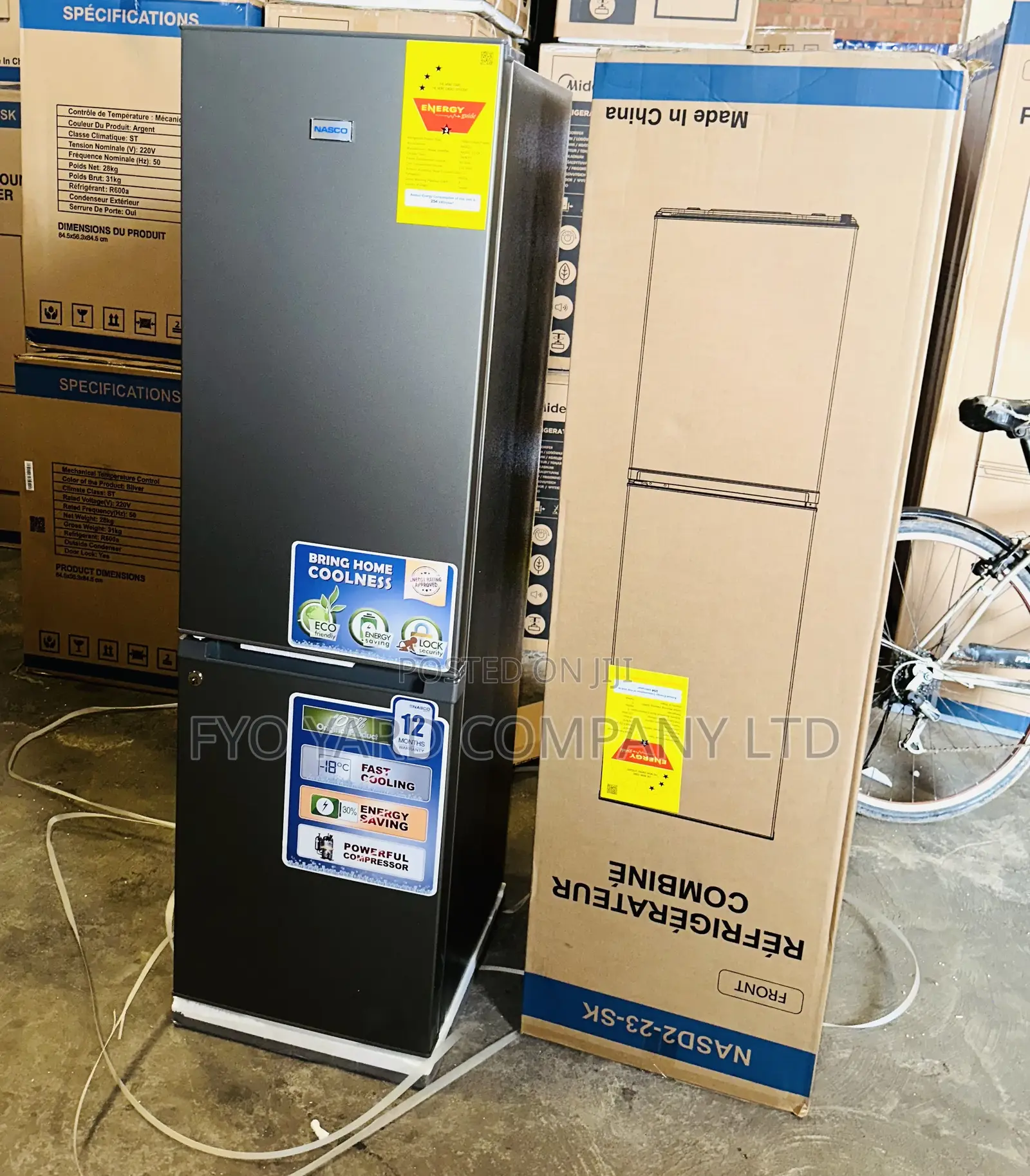 Latest Model Nasco Bottom Freezer 170liters Double Door Refrigerator