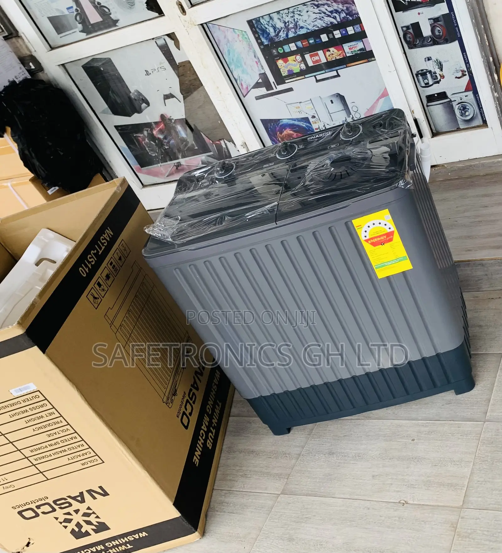 Essential Nasco Washing Machine Semi Automatic 8 Kg Grey