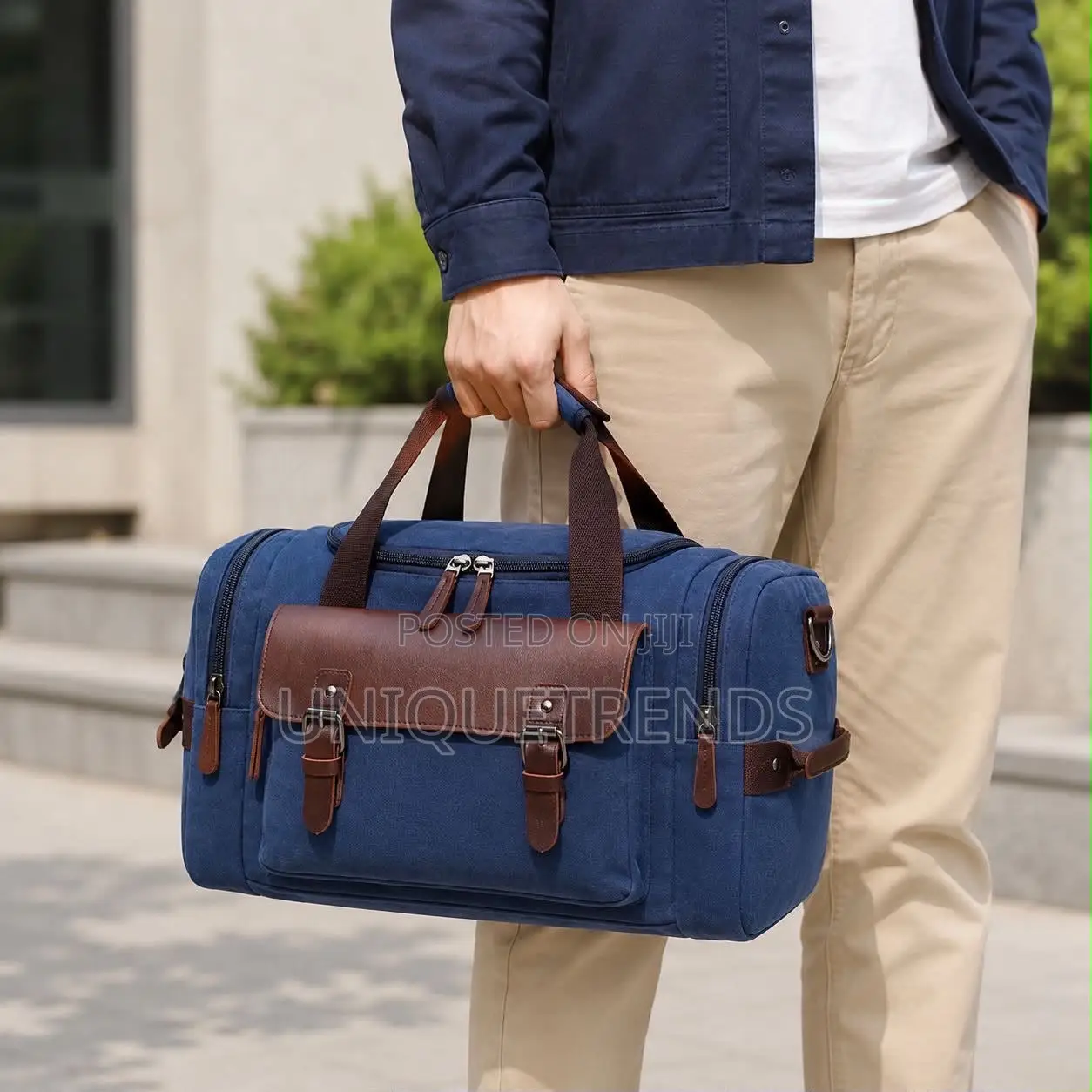 High Quality Leather and Canvas Material Duffle Bags