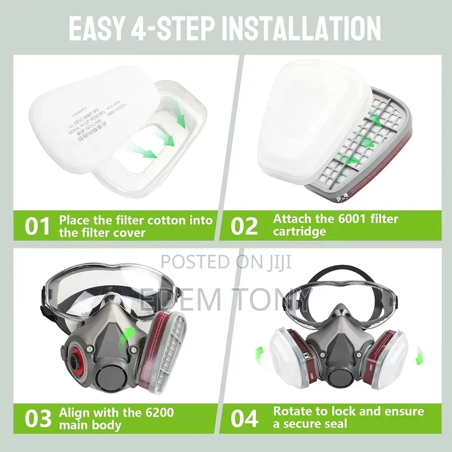 Reusable Half Face Cover Respirator Set