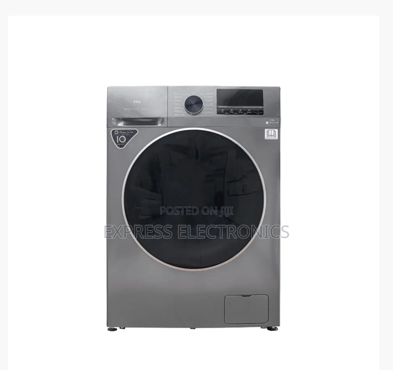 TCL Washing Machine Front Load Full Auto Silver 10.5 Kg Wash and Dry