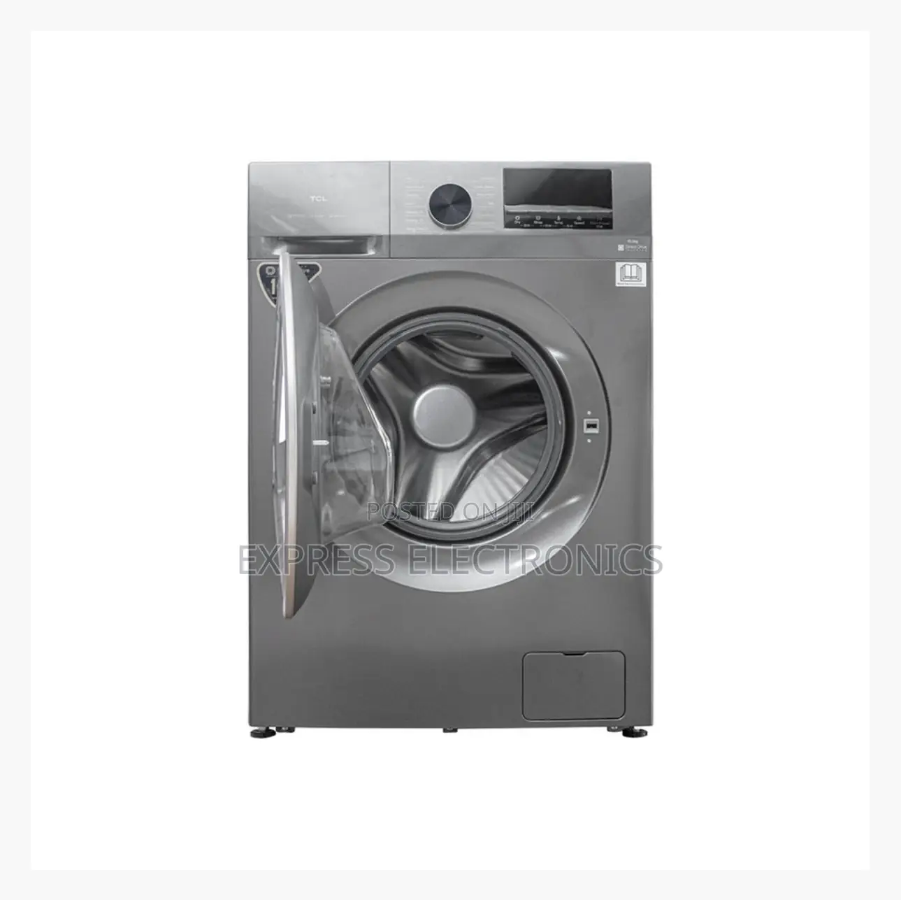 Text Us TCL Washing Machine Front Load Full Auto Silver 10.5 Kg Wash