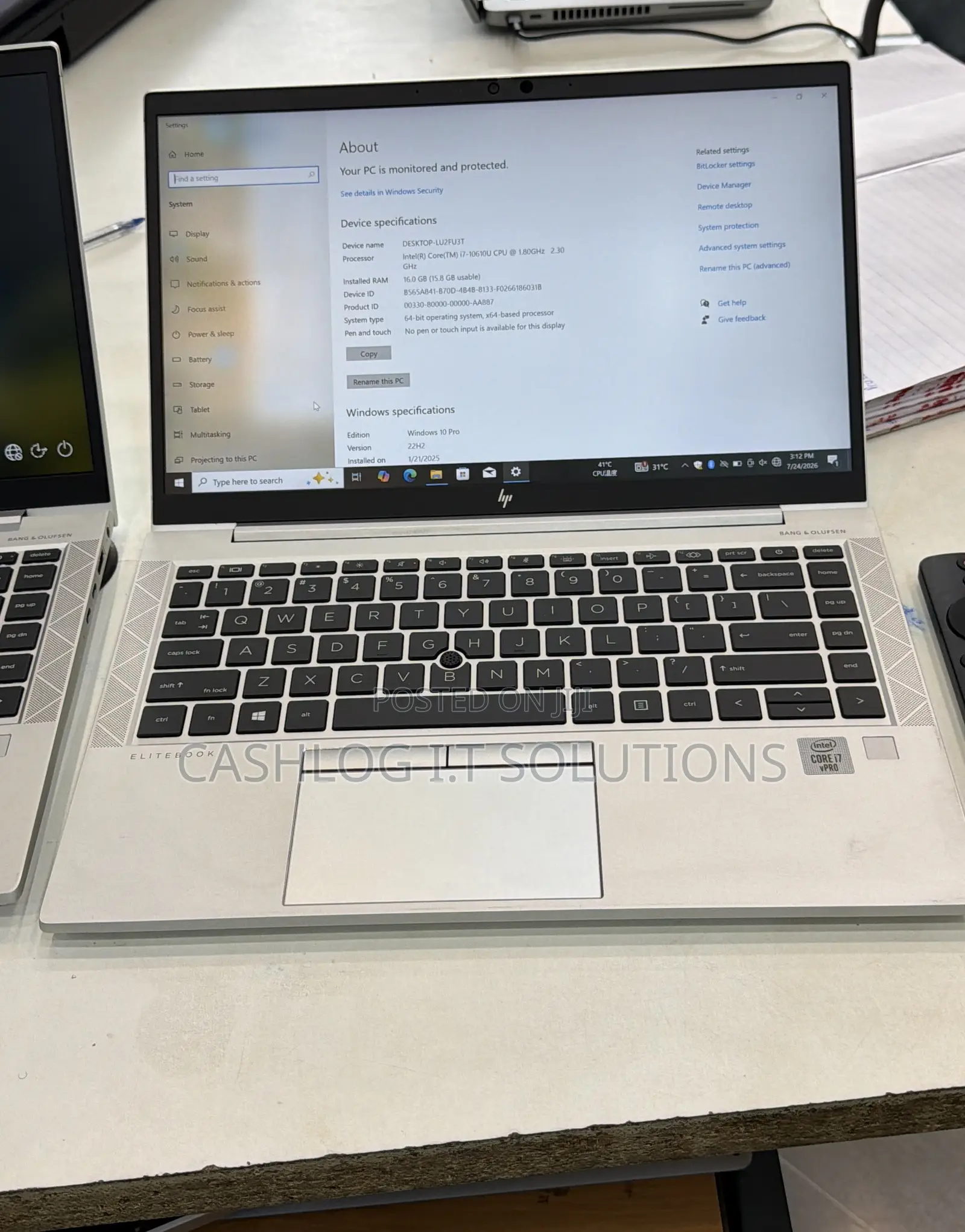 Laptop HP EliteBook 840 G7 16GB Intel Core i7 SSD 256GB