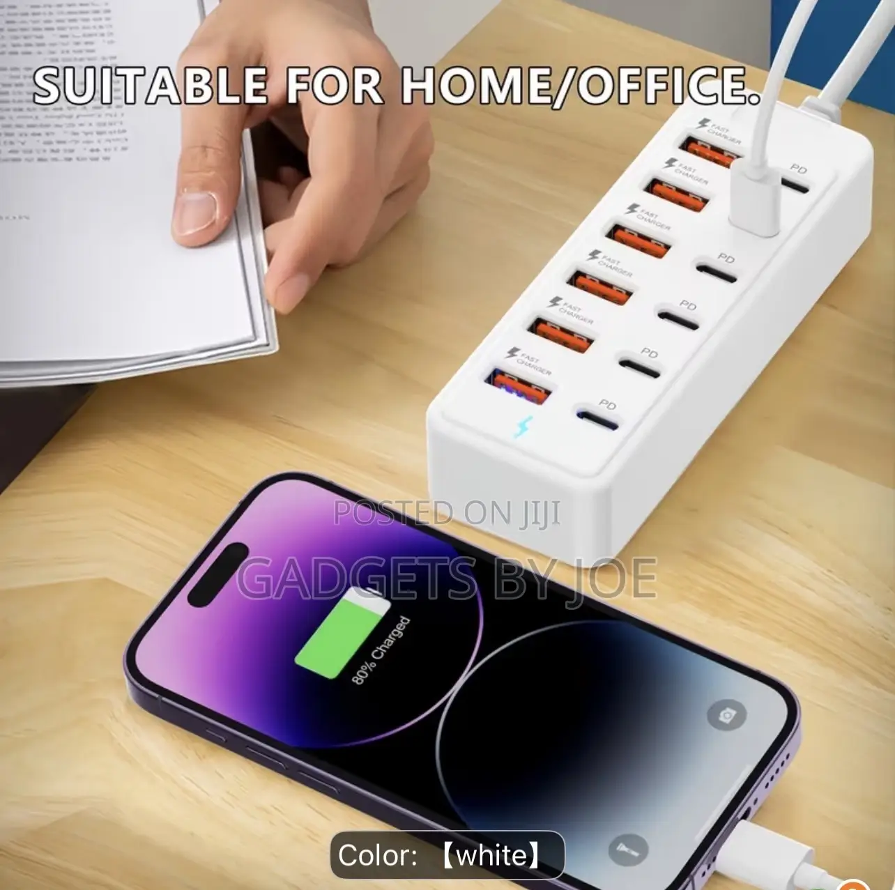 12-Port PD Fast Charging Station, Multi-Port USB Hub, 6×Type-C