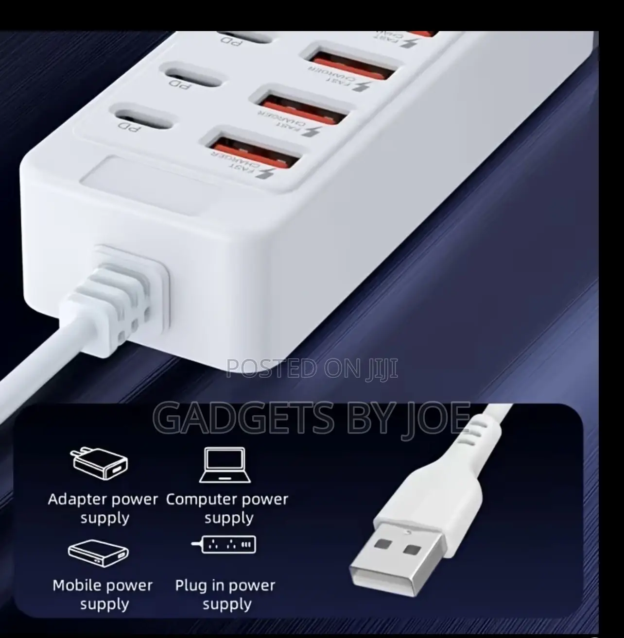 12-Port PD Fast Charging Station, Multi-Port USB Hub, 6×Type-C