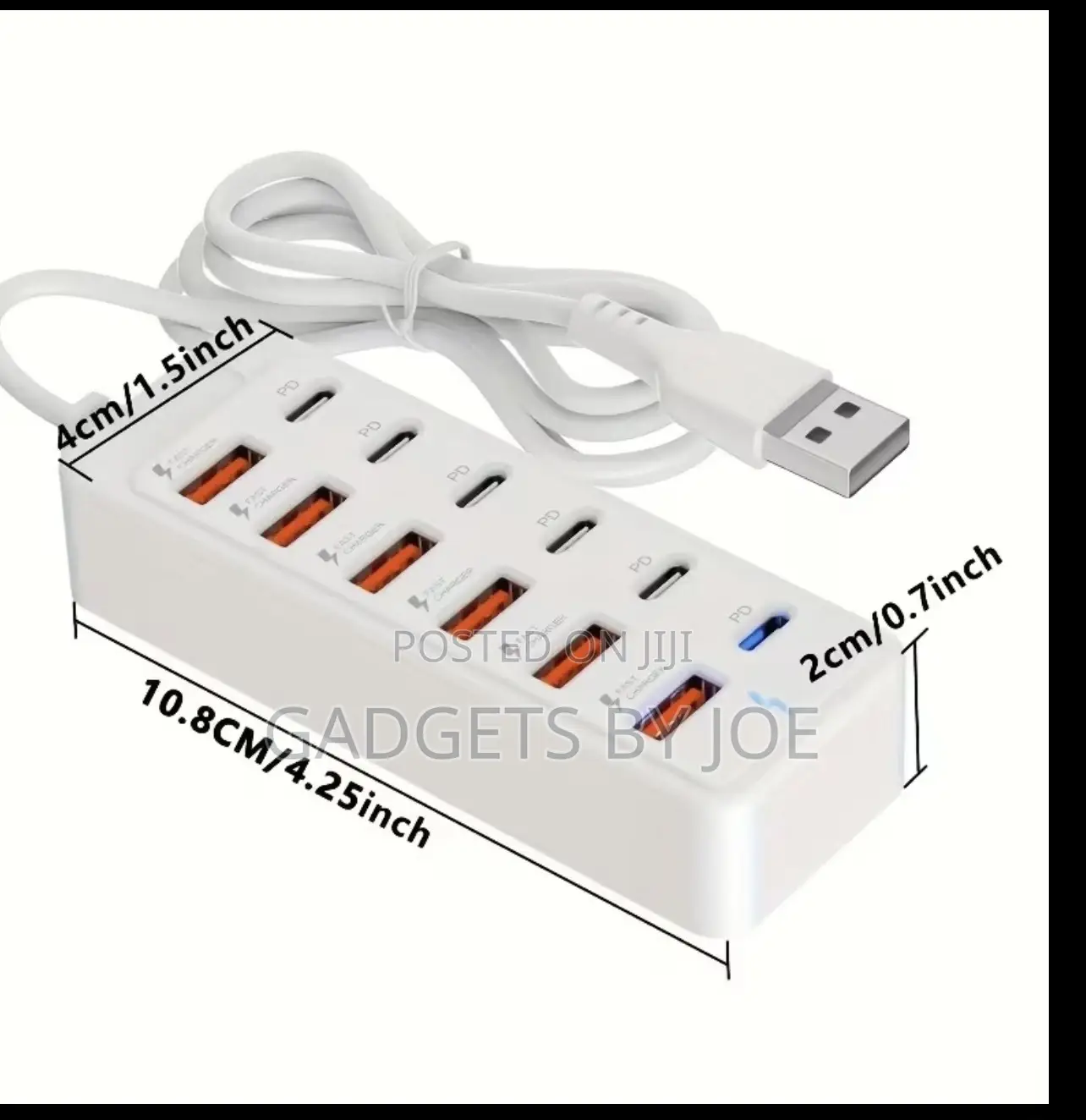 12-Port PD Fast Charging Station, Multi-Port USB Hub, 6×Type-C