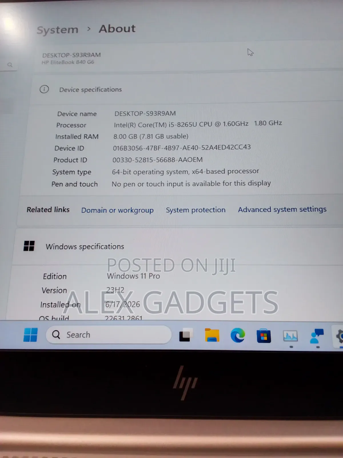 Laptop HP EliteBook 840 G6 8GB Intel Core i5 SSD 256GB