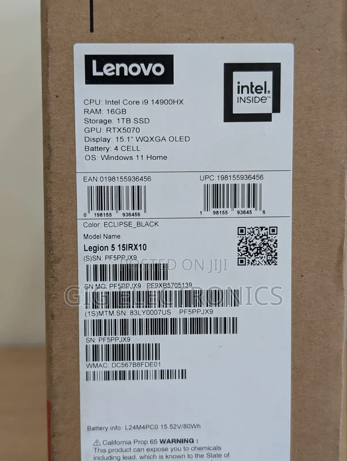 New Laptop Lenovo Legion 5 16GB Intel Core i9 SSD 1T