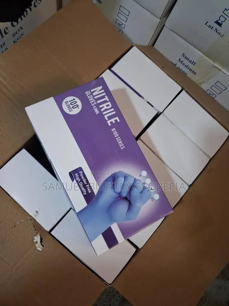 Cartons of Transparent/ White Nitrile Gloves (Wholesale)