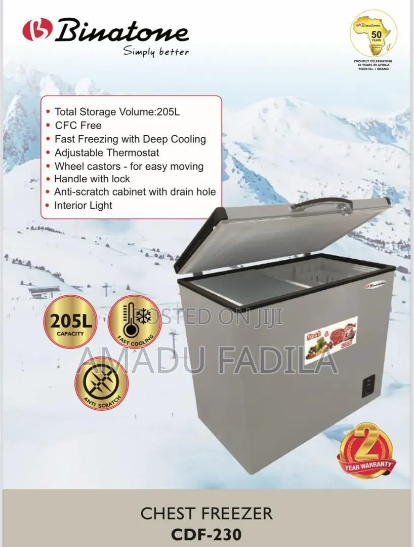 Binatone CDF-230 (210L) With Top Glass Ghc2,900