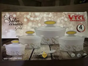 4pcs VTCL Satin Ceramic Gold Insulated Bowls