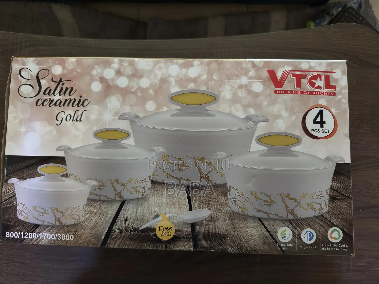 4pcs VTCL Satin Ceramic Gold Insulated Bowls