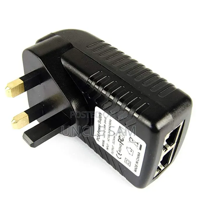 24V 1A DC 24W PoE Gigabit Adapter, EU/UK Type Plug