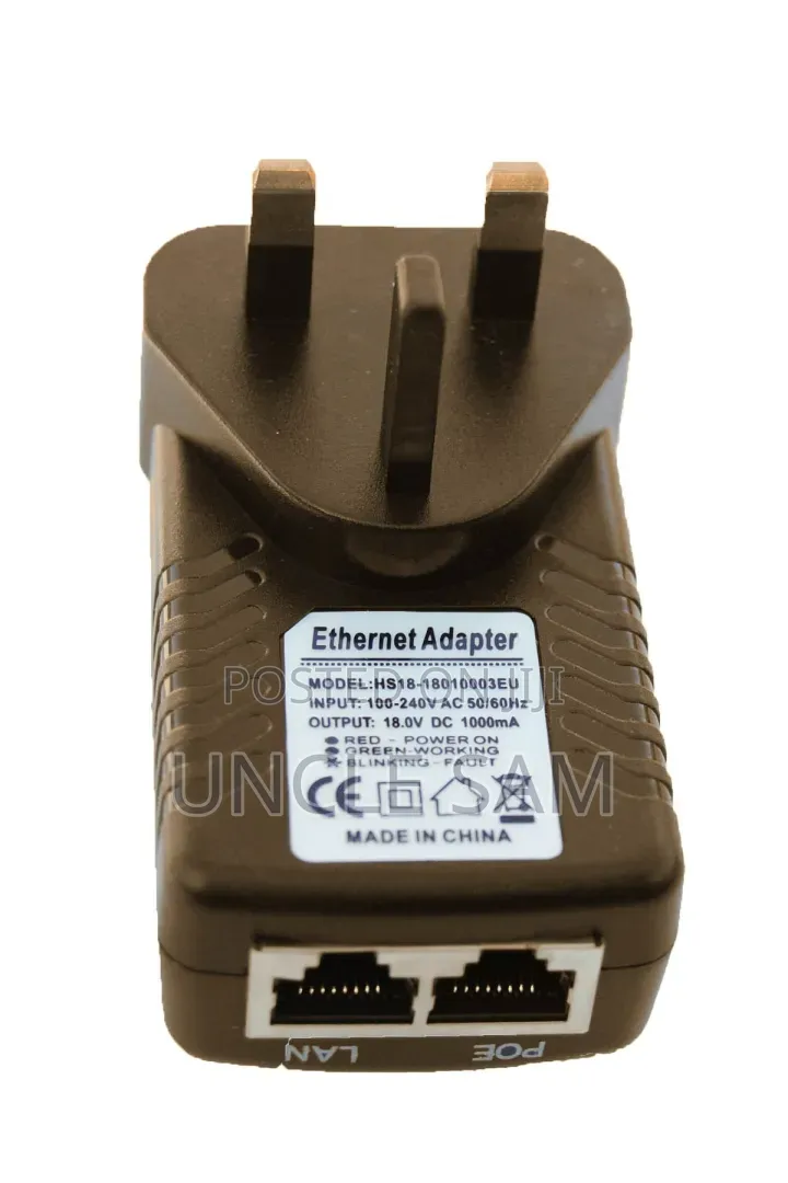 24V 1A DC 24W PoE Gigabit Adapter, EU/UK Type Plug