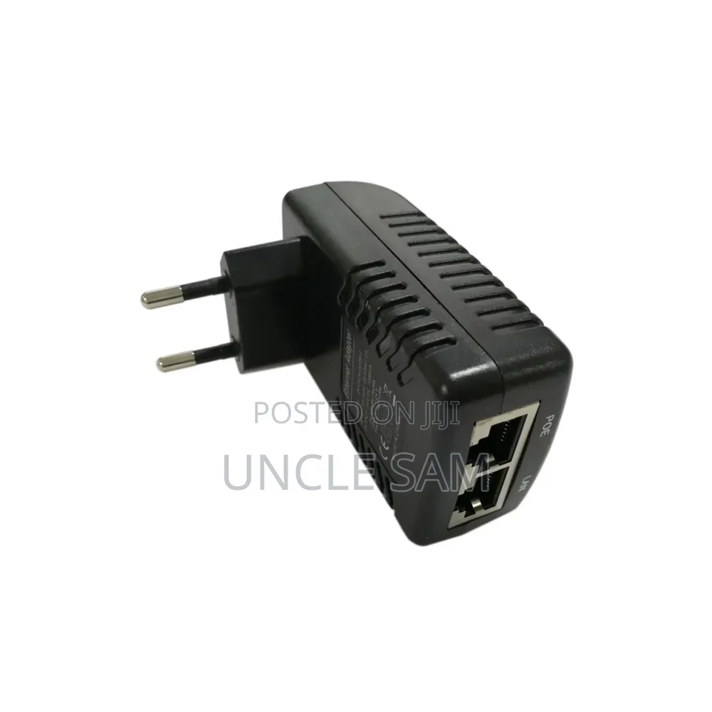 24V 1A DC 24W PoE Gigabit Adapter, EU/UK Type Plug