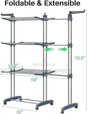 3-Tier Extendable Clothes Drying Rack